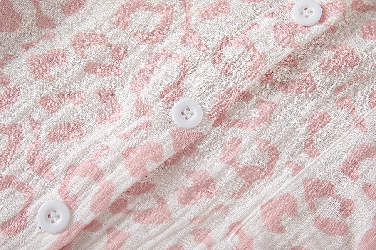 White Linen Printed Shirt And Shorts Set