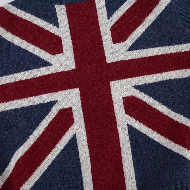 Blue UK Flag Turtleneck Sweater