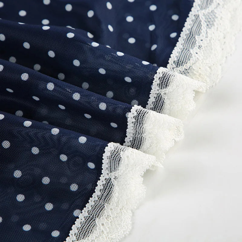 Polka Dot Lace Maxi Skirt