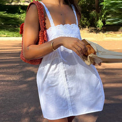 Lace Trim  Patchwork Cami Mini Dress