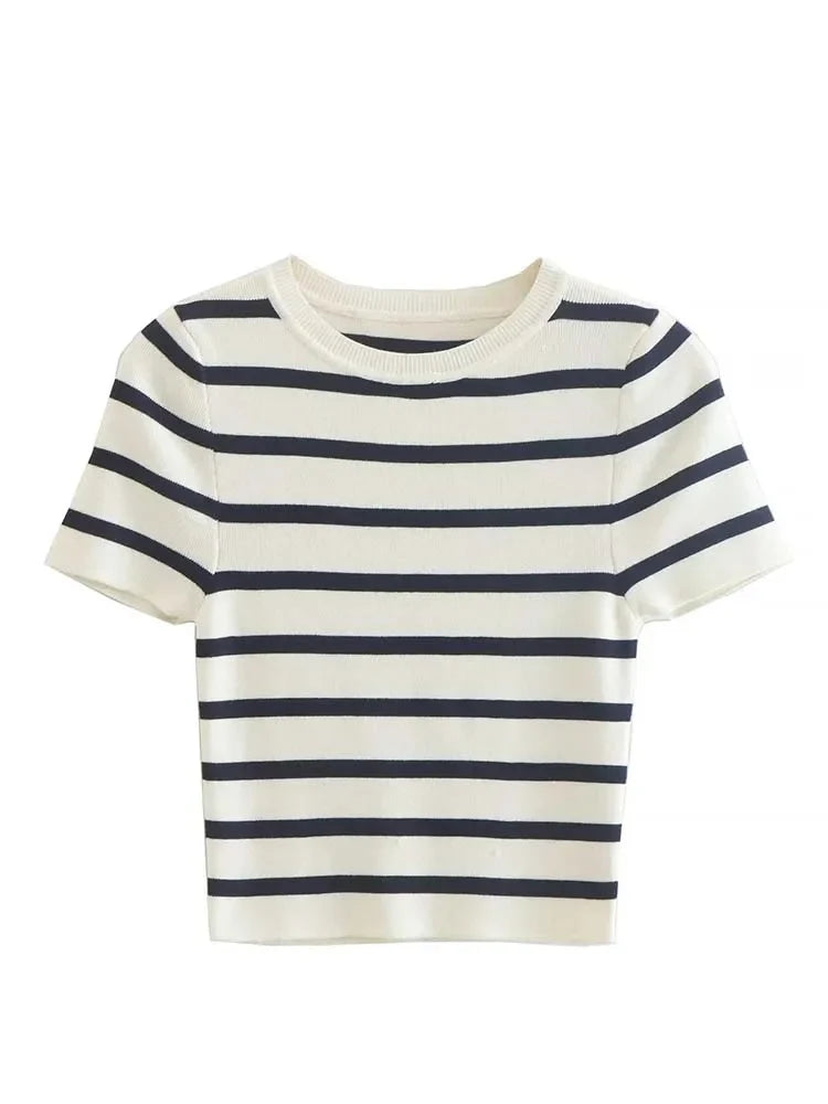 Karly Striped Knit Crop Top