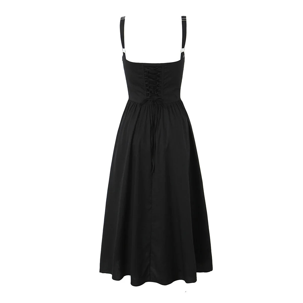 Bustier Strap Slit Midi Dress