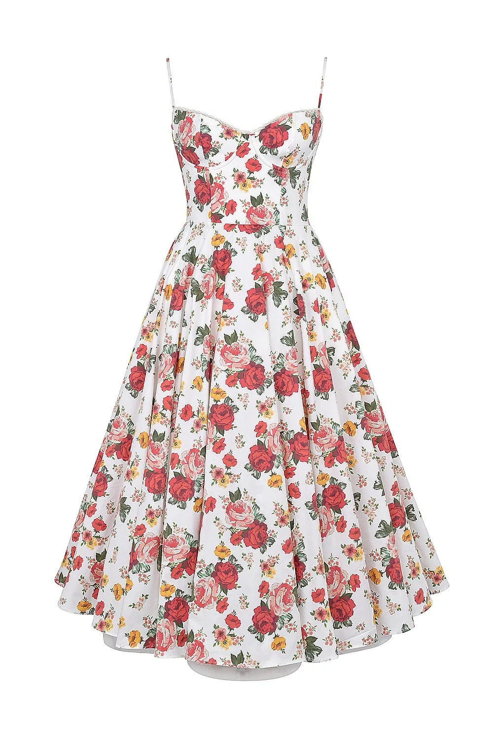 Satin Bustier Strap Tulle Midi Dress