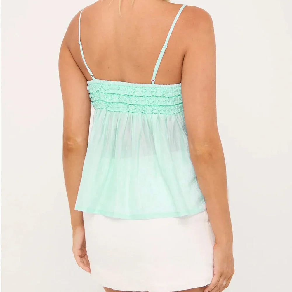Ruffles Cami Mesh Top