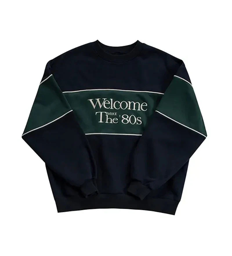 Blue Letter Print Sweatshirt