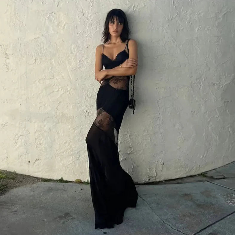 Noelia See Through Sling Maxi Dress