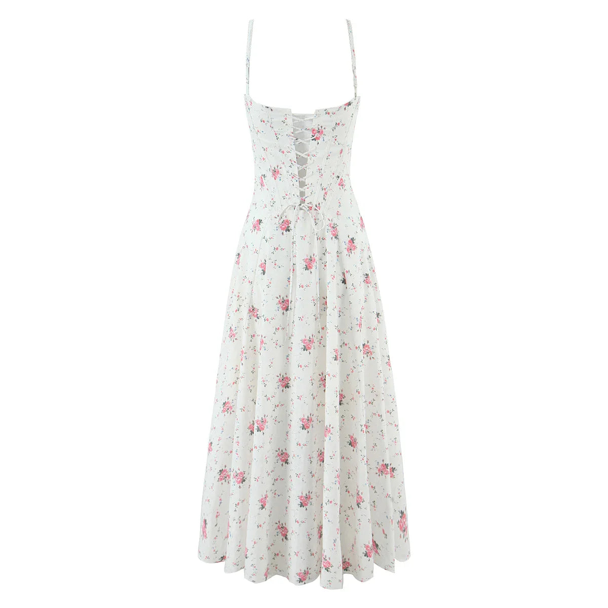 Floral Print Corset Midi Dress