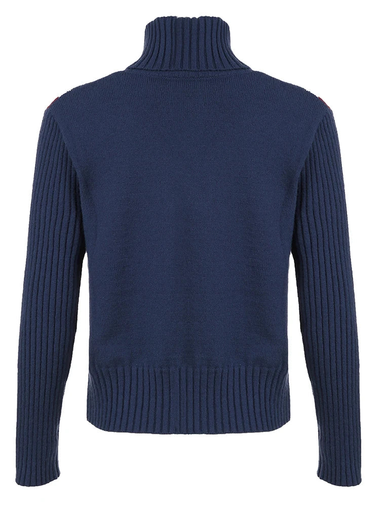 Blue UK Flag Turtleneck Sweater