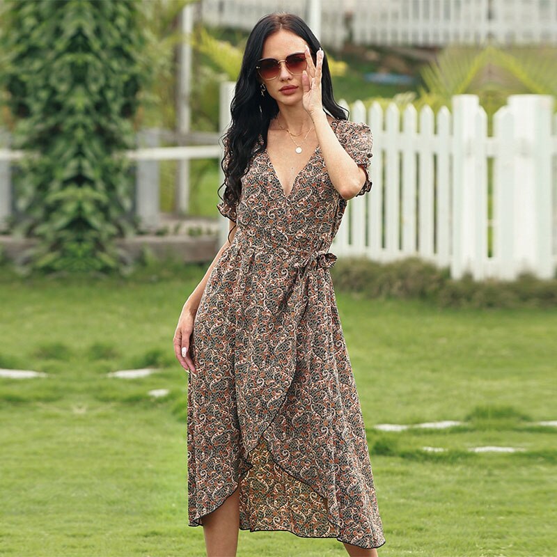 Asymmetrical Floral Dress