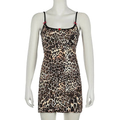 Cami Leopard Printed Slip Mini Dress