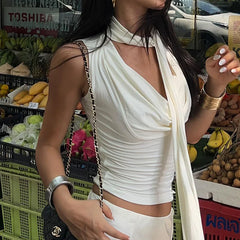 Deep Neck Draped Top