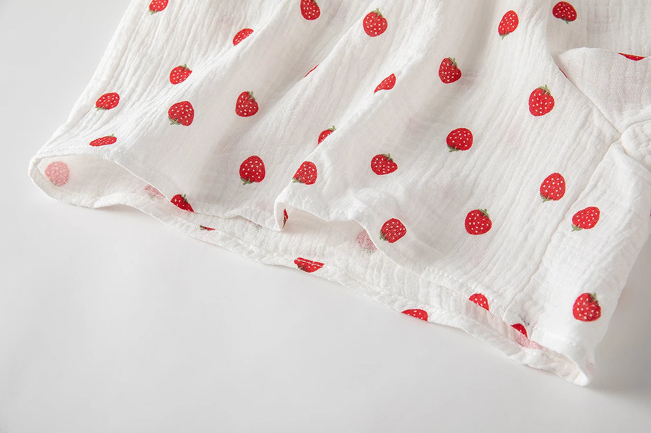 White Linen Printed Shirt And Shorts Set