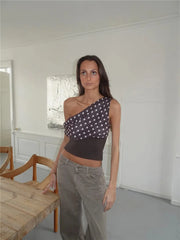 Off Shoulder Polka Dot Top
