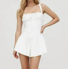 White Corset Strap Romper