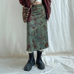 Fern Fleur Straight Midi Skirt