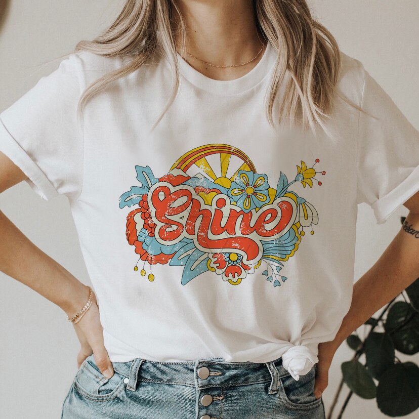 Smile Letter Tshirt Sweet Short Sleeve 90s Graphic