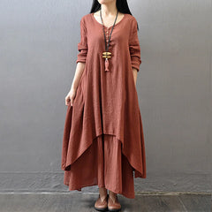 Elegant Solid Layering Maxi Robe Boho Dress