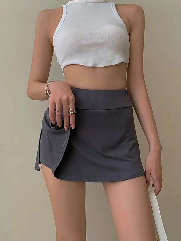 Tennis High Waist  Culottes A line Mini Skirt