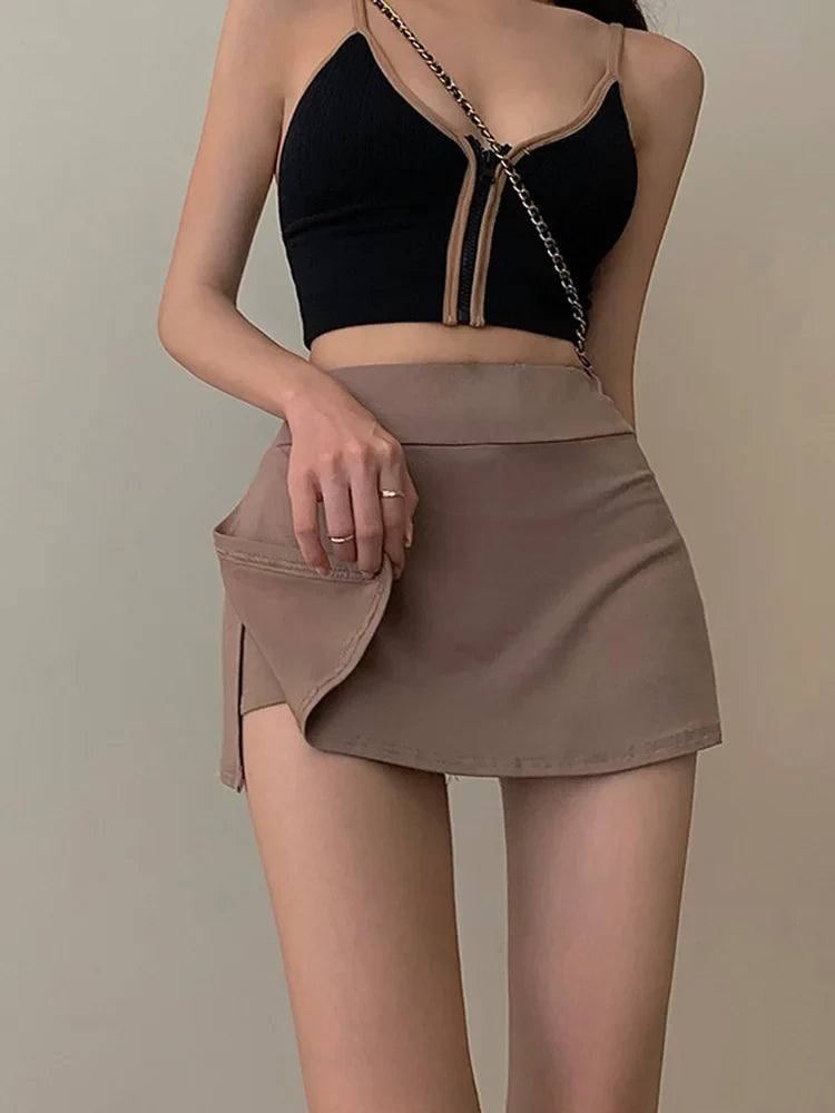 Tennis High Waist  Culottes A line Mini Skirt