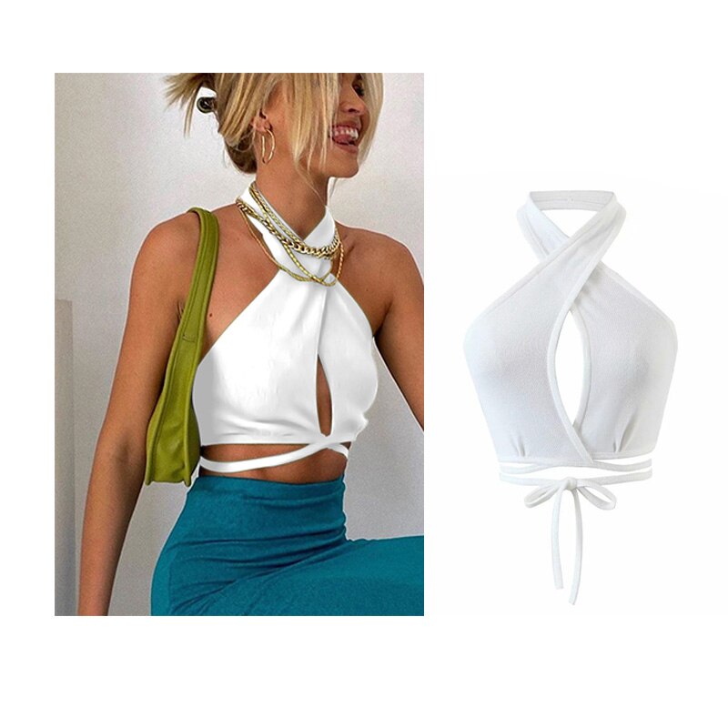 Backless Sleeveless Spaghetti Strap Halter Camis