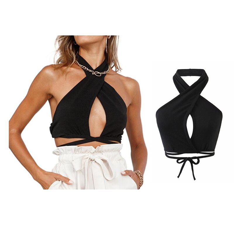 Backless Sleeveless Spaghetti Strap Halter Camis