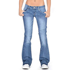 Bell Bottom Mid Rise Bootcut Jeans Flare Jeans for Slim Pants Trousers