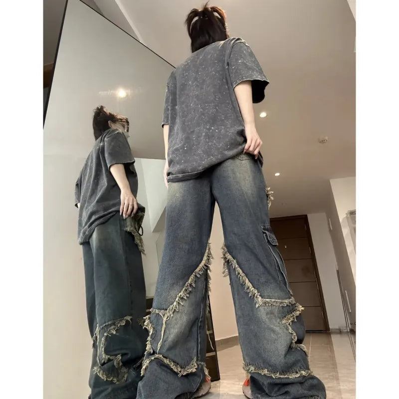 Blue Fashion Hip Hop Vintage Straight Autumn 's Jeans
