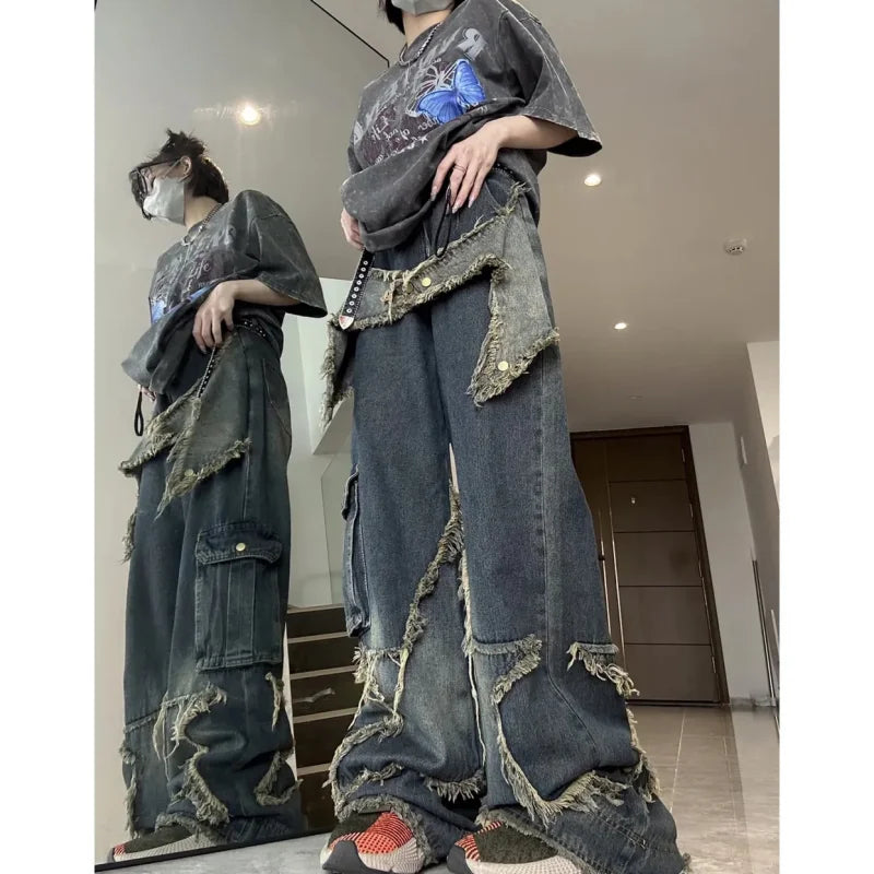 Blue Fashion Hip Hop Vintage Straight Autumn 's Jeans