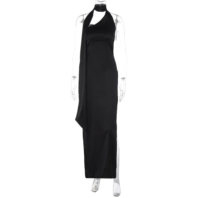Sexy Backless Temperament Nightclub Black Loose Midi Dresses – JeeBas