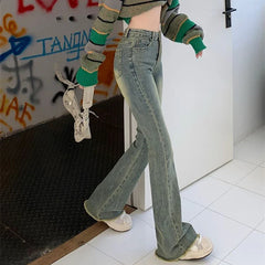 Vintage Washed Flare Skinny Jeans
