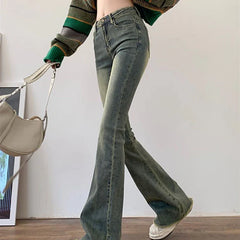 Vintage Washed Flare Skinny Jeans