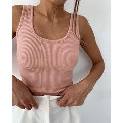 Basic Ribbed Knitted Tank Top