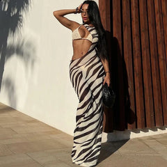 Striped Long Beach Dress Cover Ups Vacation Summer Dress