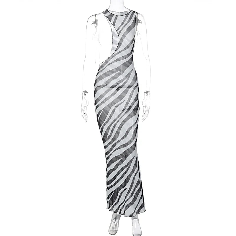 Striped Long Beach Dress Cover Ups Vacation Summer Dress