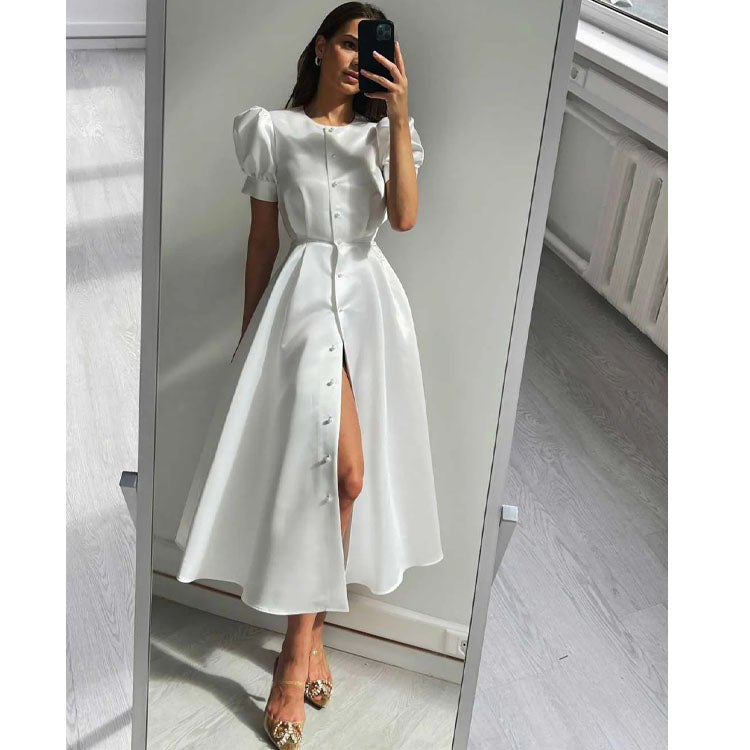 Sweet Puff Sleeve Dress