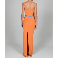 Color Block Expose Waist Maxi Dress