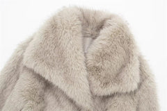 Long-sleeved  Artificial Fur Coat