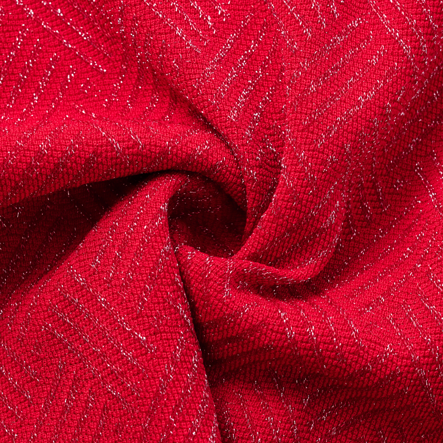 Pure Red Color 3D Flower Texture Fabric One Piece Swimsuit and Skirt (Shipped on Jan 14th)