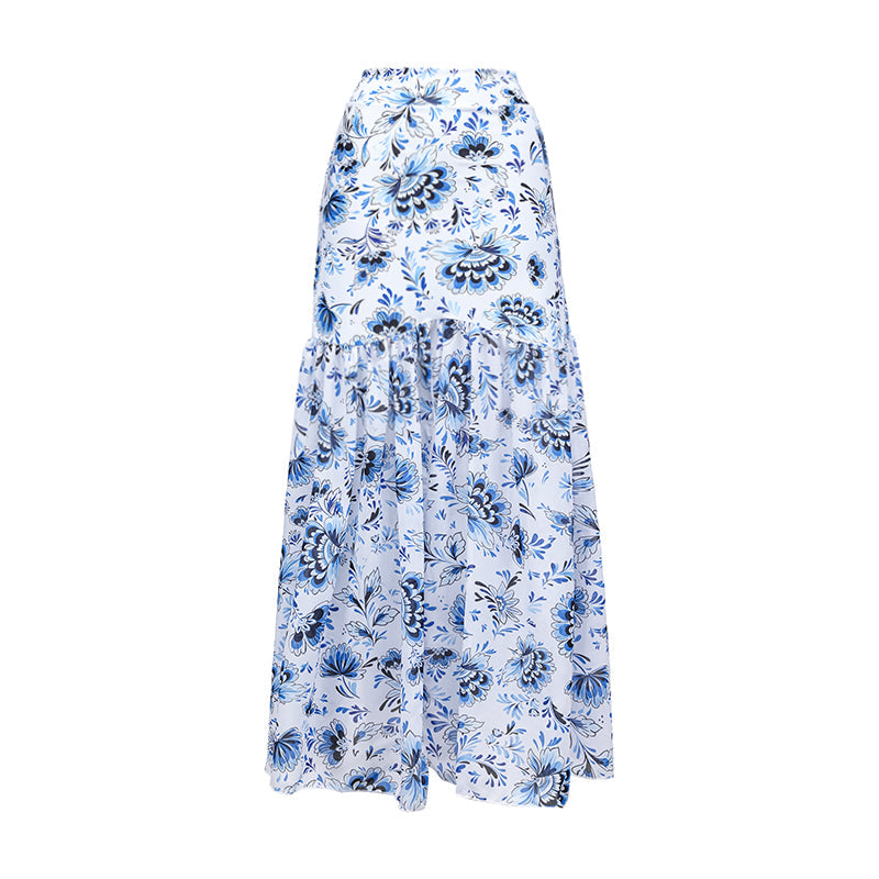 Flaxmaker Printed Bikini Swimsuit and Skirt