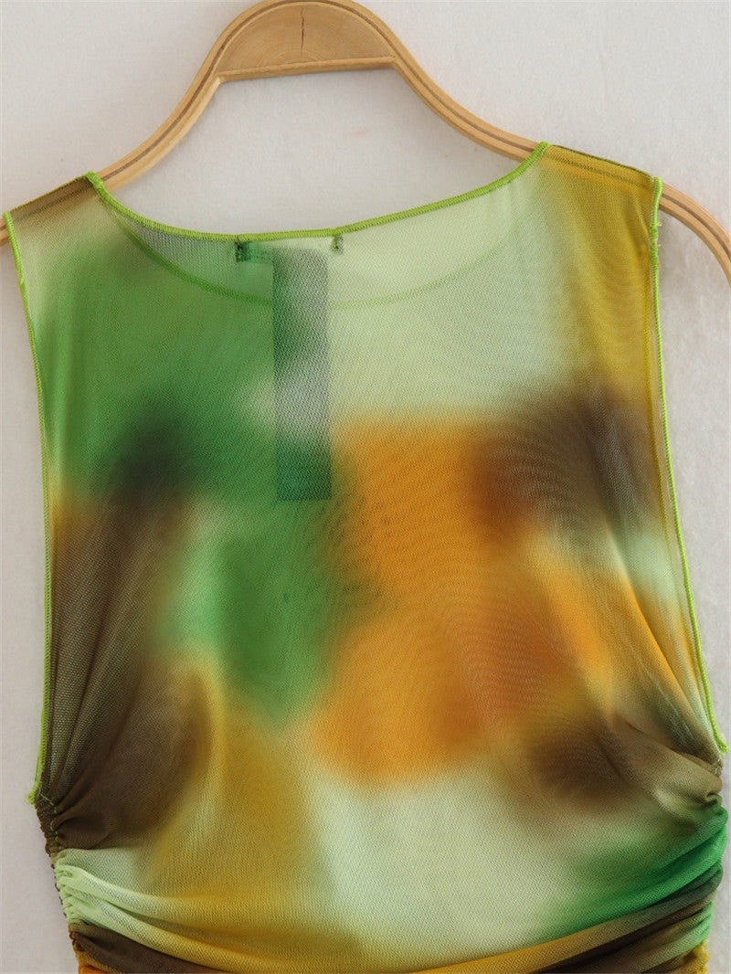 Tulle Printed Dress