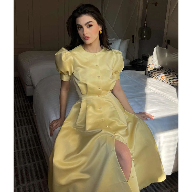 Sweet Puff Sleeve Dress