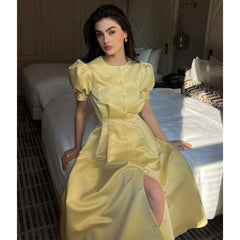 Sweet Puff Sleeve Dress