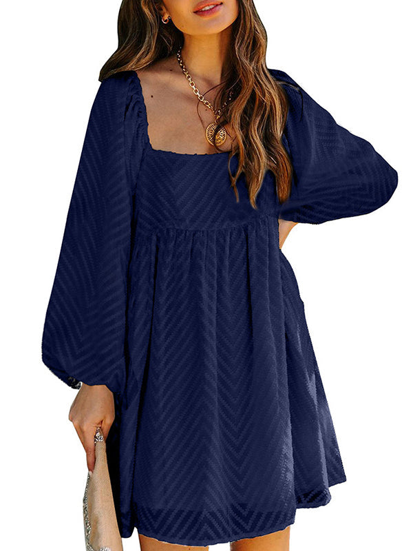 Square Neck Flare Mini Dress