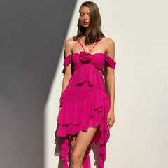 Sling Cut Out 3D Flower Dress