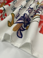 Long Sleeves Loose Elasticity Flower Print Round-Neck Maxi Dresses