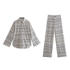 Fashion Casual Graphic Printed Two Piece Set