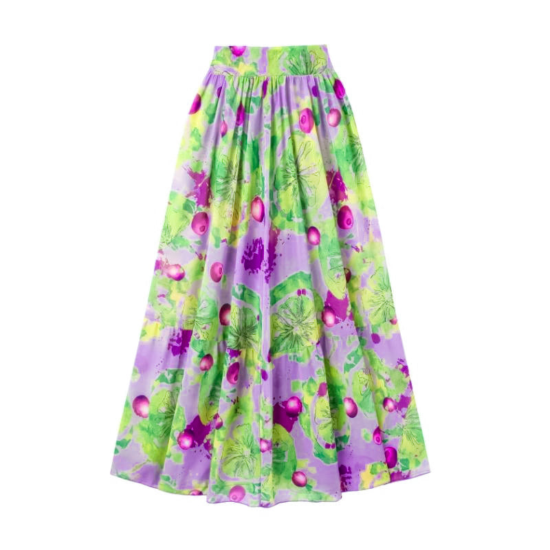 Mini Ruffled Printed Bikini Swimsuit and Skirt