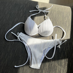 Water Ripple Fabric Bikini Swimsuit