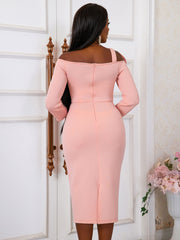 Off Shoulder 3D Flower Dress