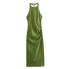 Retro Green Midi Dress